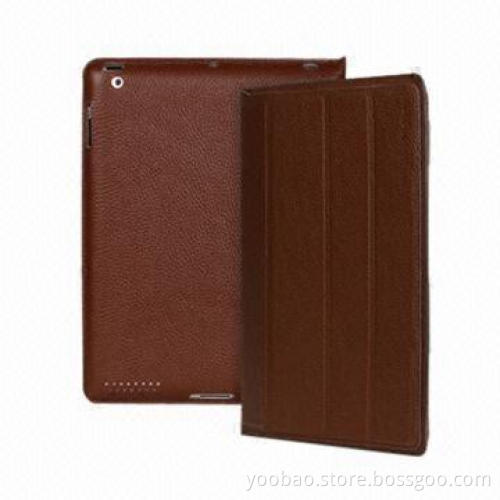 Genuine Leather Cases for New iPad/iPad 3 with Sleep Function, Comes in Red/Black/Orange